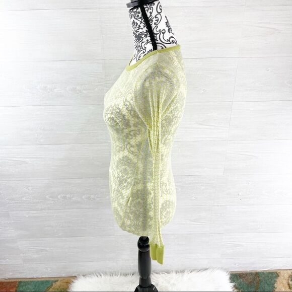 Free People Sheer Floral Ribbed Thermal Top - Picture 5 of 7